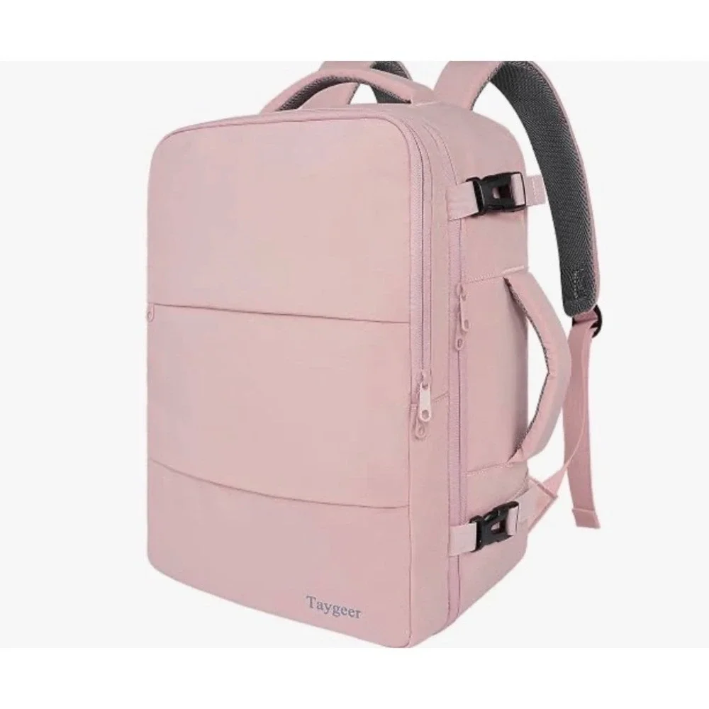 Taygeer Travel Laptop Backpack Pink USB Charging 17